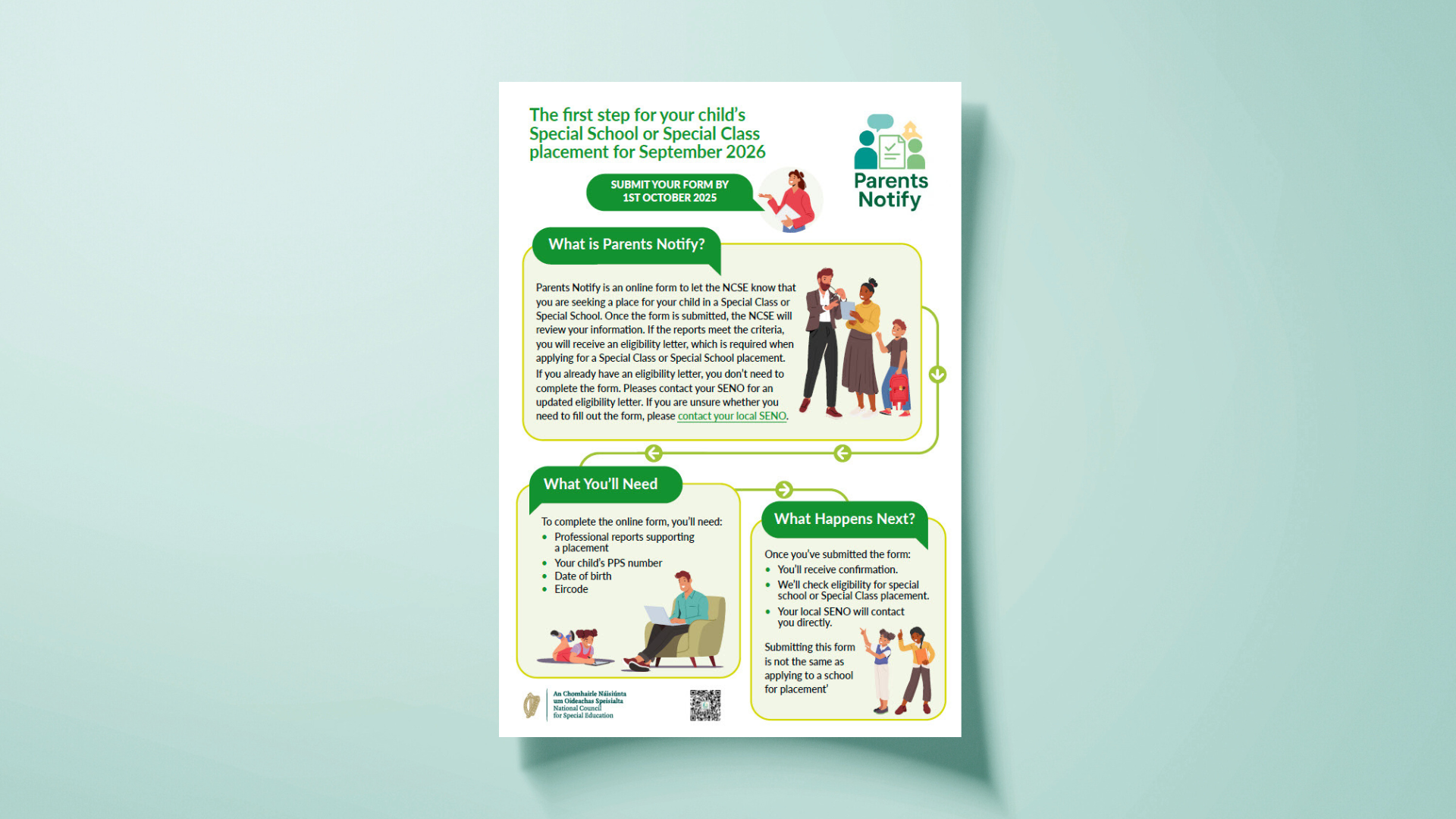 Flyer for Parents Notify process for Special School or Special Class placement in September 2026