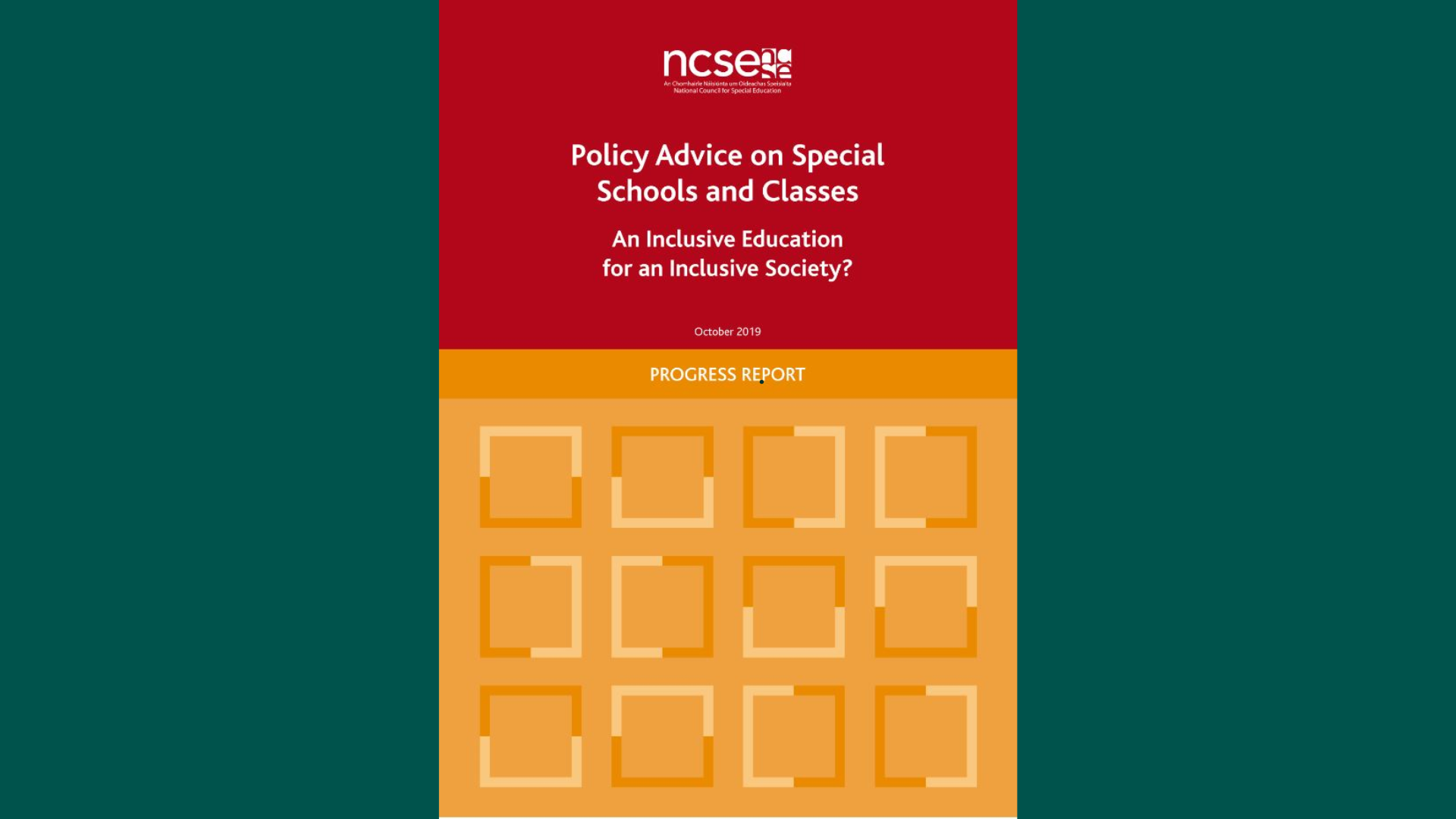 Cover page of a report titled "Policy Advice on Special Schools and Classes: An Inclusive Education for an Inclusive Society?"