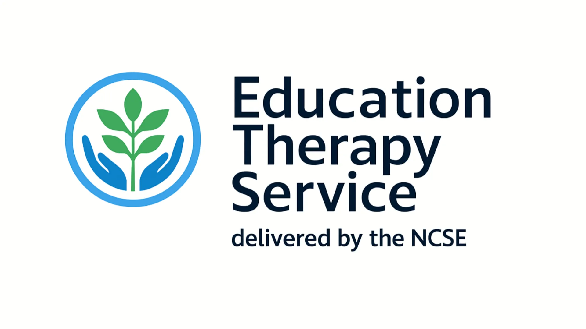 NCSE Education Therapy Service logo with two blue hands holding a plant