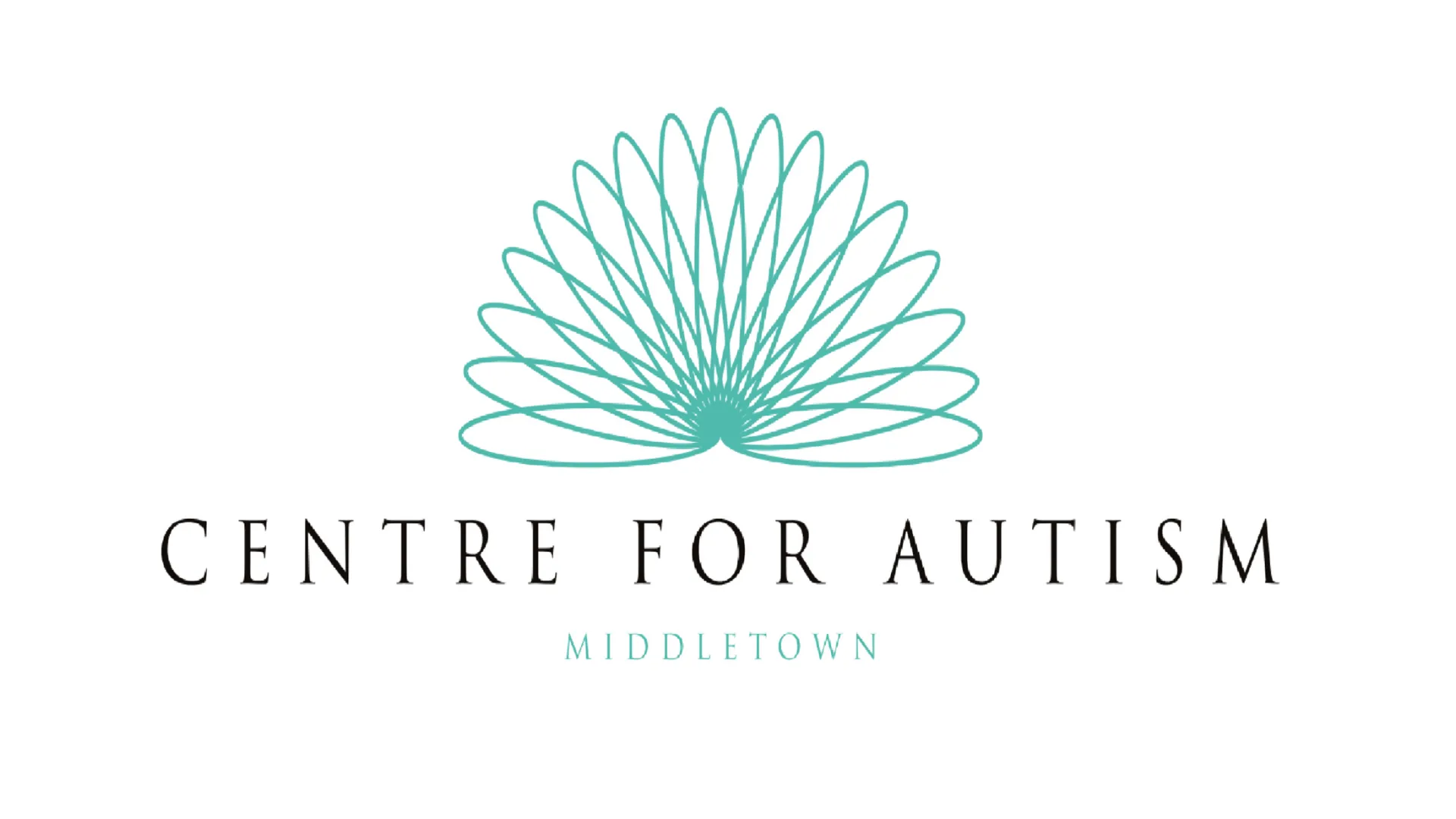 Logo for Centre for Autism Middletown with teal abstract floral design above the text