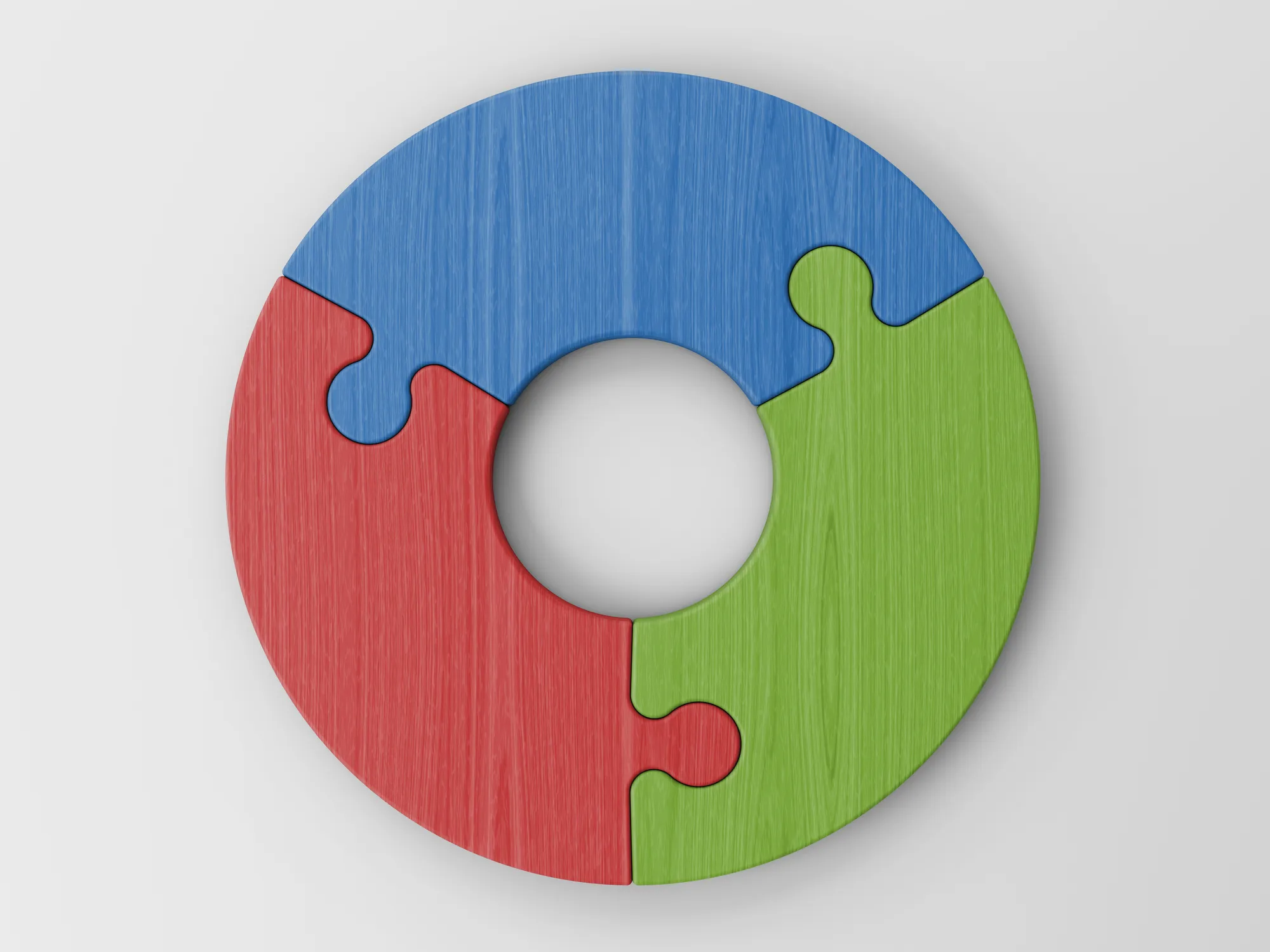 A circular 3 piece jigsaw.