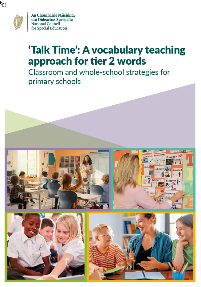 Front cover of document called Talk Time: A vocabulary teaching approach for tier 2 words